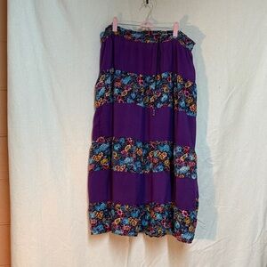 Vibrant Floral Maxi Skirt in Purple